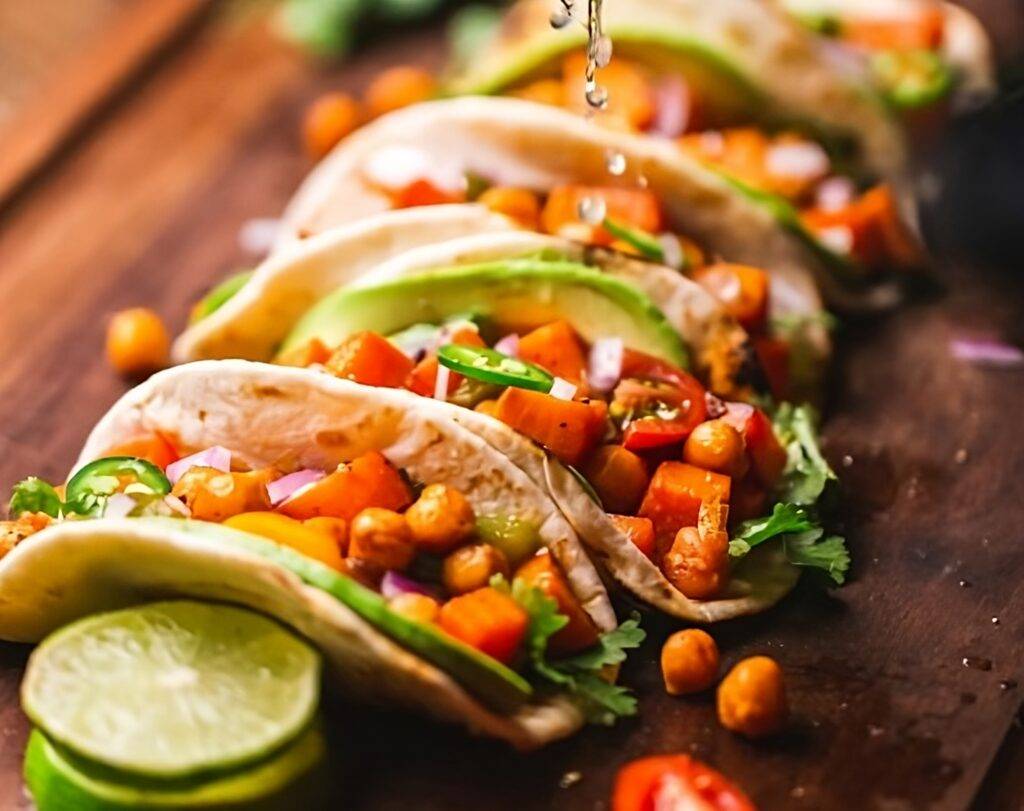 Corn salsa on tacos.