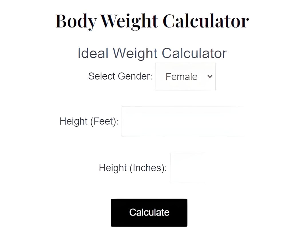 Body weight calculator